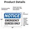 Signmission Emergency Egress Only, 14 in W x Rectangle, Vinyl Decal OS-2PACK-NS-D-1014-L-11780 - alternate 5